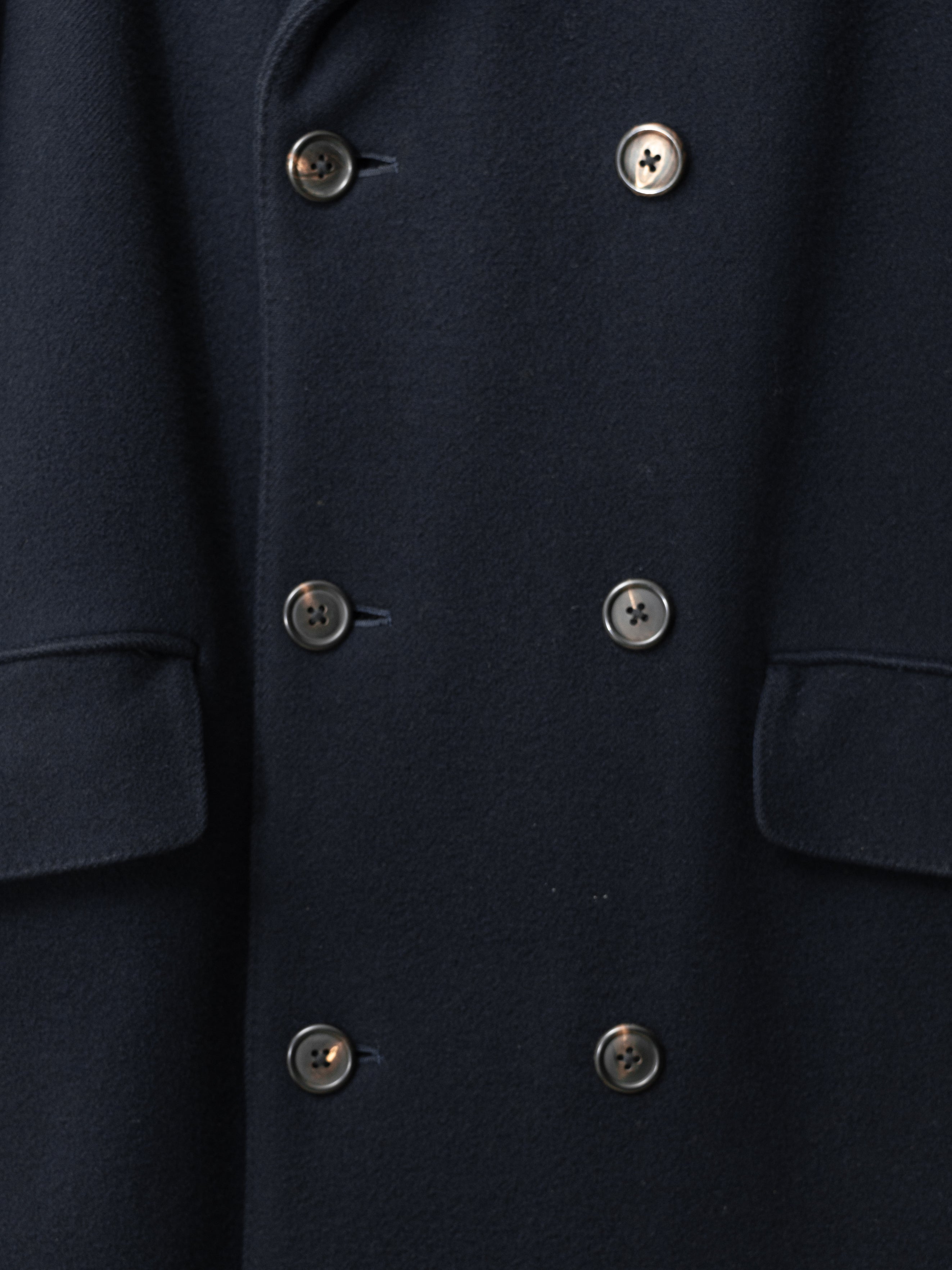 80s double breasted coat navy ∙ melton wool nylon ∙ small