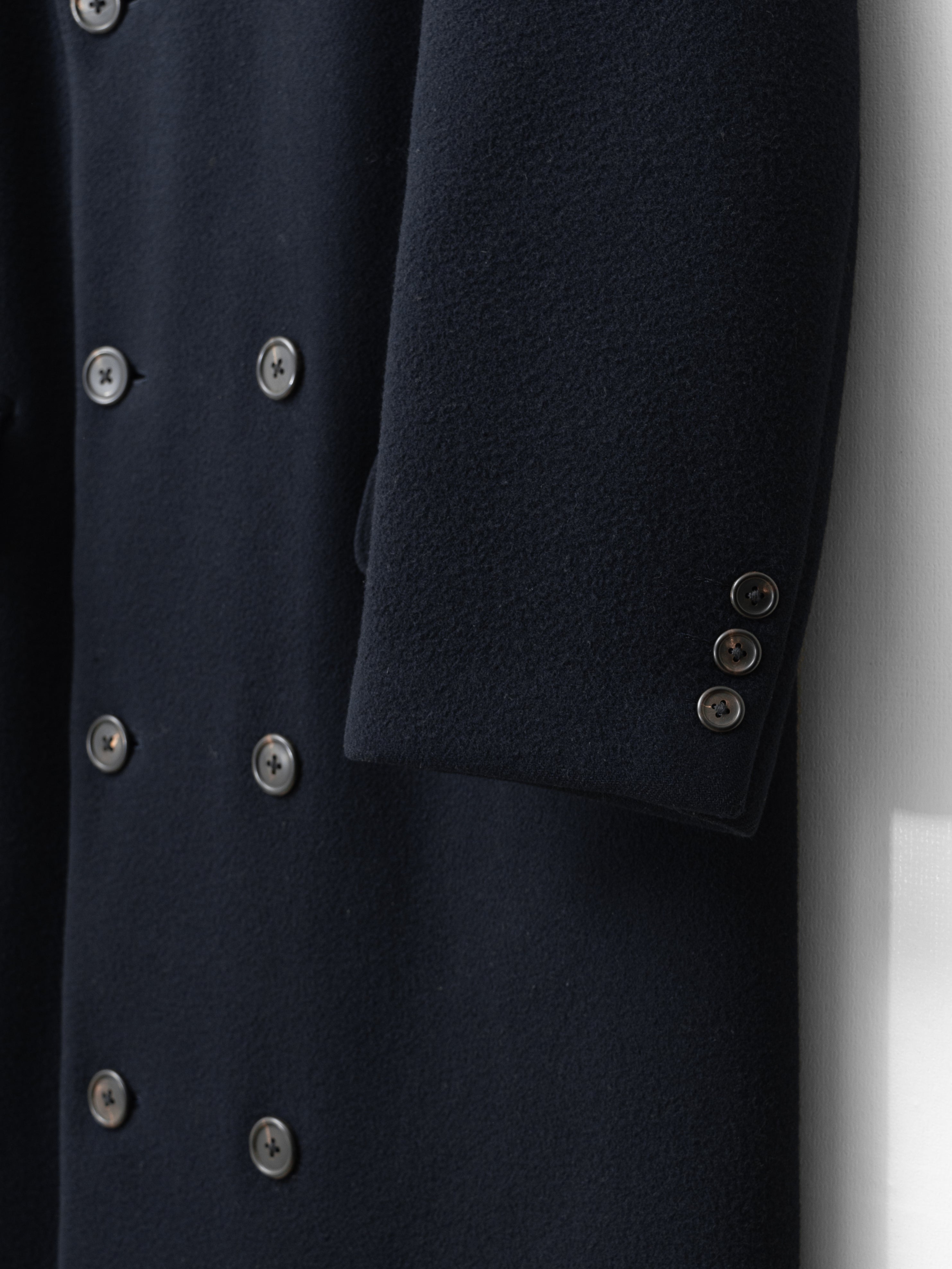 80s double breasted coat navy ∙ melton wool nylon ∙ small