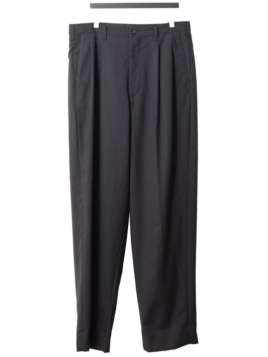 double pleat pinstripe trousers coffee ∙ wool poly ∙ medium