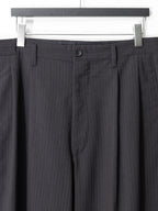 Double Pleat Pinstripe Trousers Coffee