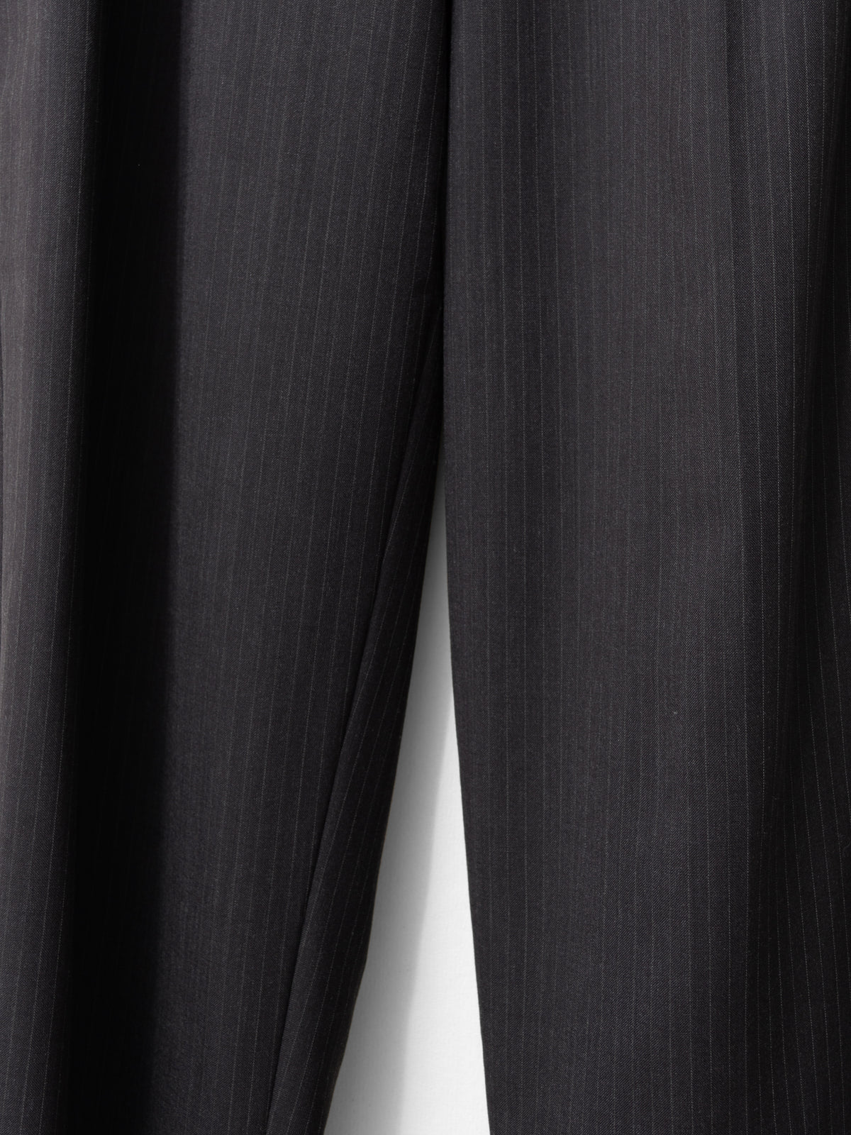Double Pleat Pinstripe Trousers Coffee