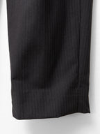 Double Pleat Pinstripe Trousers Coffee