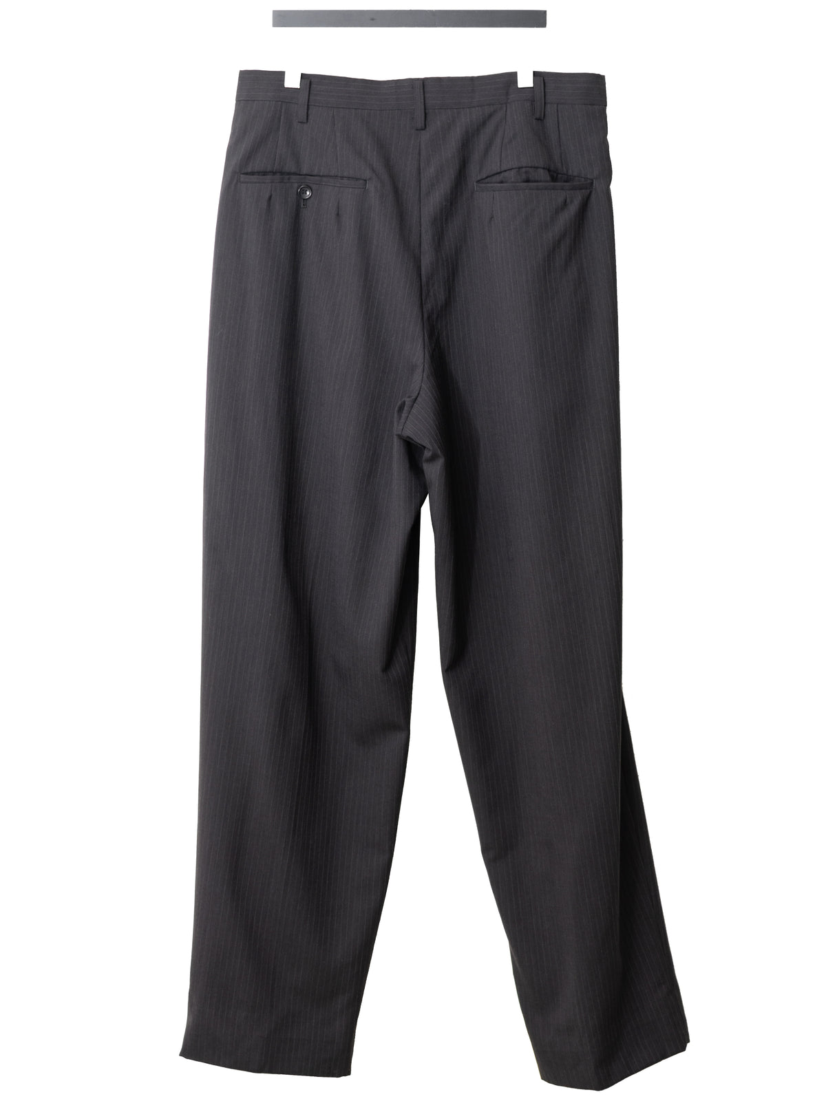 Double Pleat Pinstripe Trousers Coffee