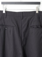 Double Pleat Pinstripe Trousers Coffee