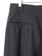Double Pleat Pinstripe Trousers Coffee