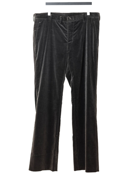 a/w 07 flat front slacks mink brown  ∙ cotton velour ∙ small
