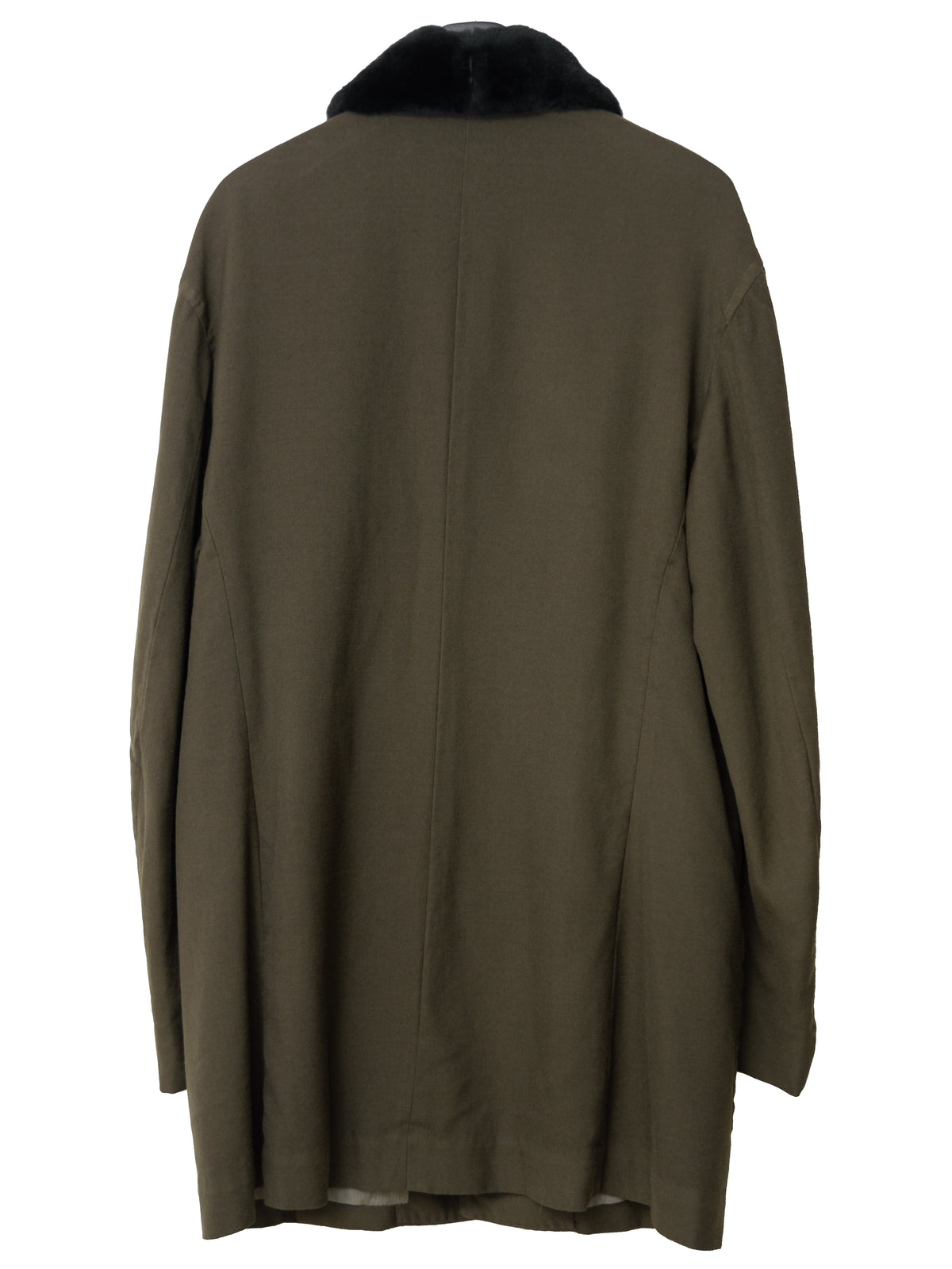 A/W 98 Garment Dyed Mink Collar Half Coat Brown
