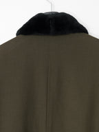 A/W 98 Garment Dyed Mink Collar Half Coat Brown
