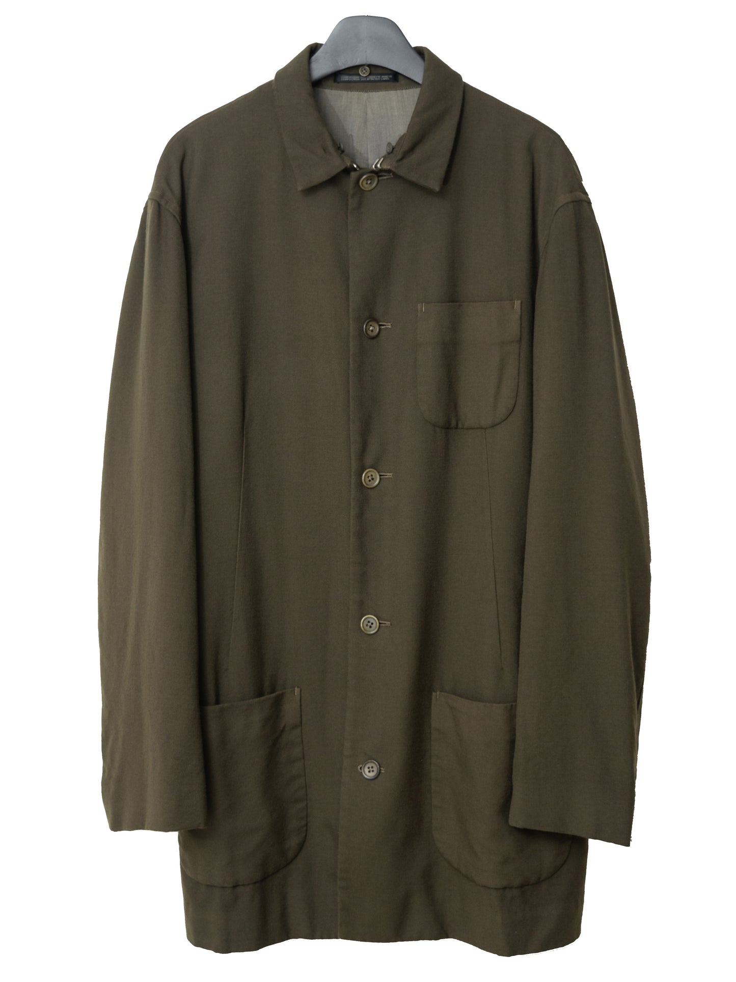 a/w 98 garment dyed mink collar half coat brown ∙ wool gabardine ∙ medium