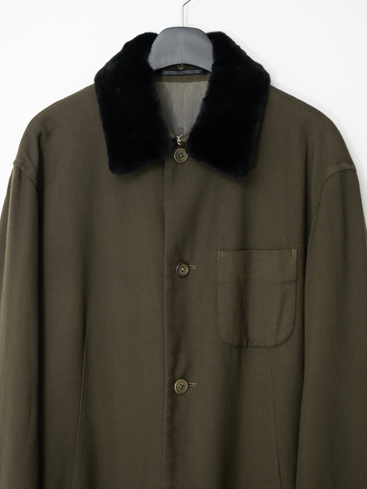 A/W 98 Garment Dyed Mink Collar Half Coat Brown