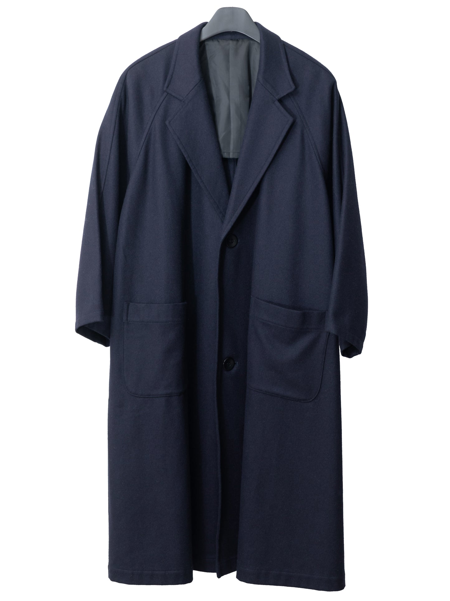 raglan sleeve coat navy ∙ melton wool nylon ∙ one size