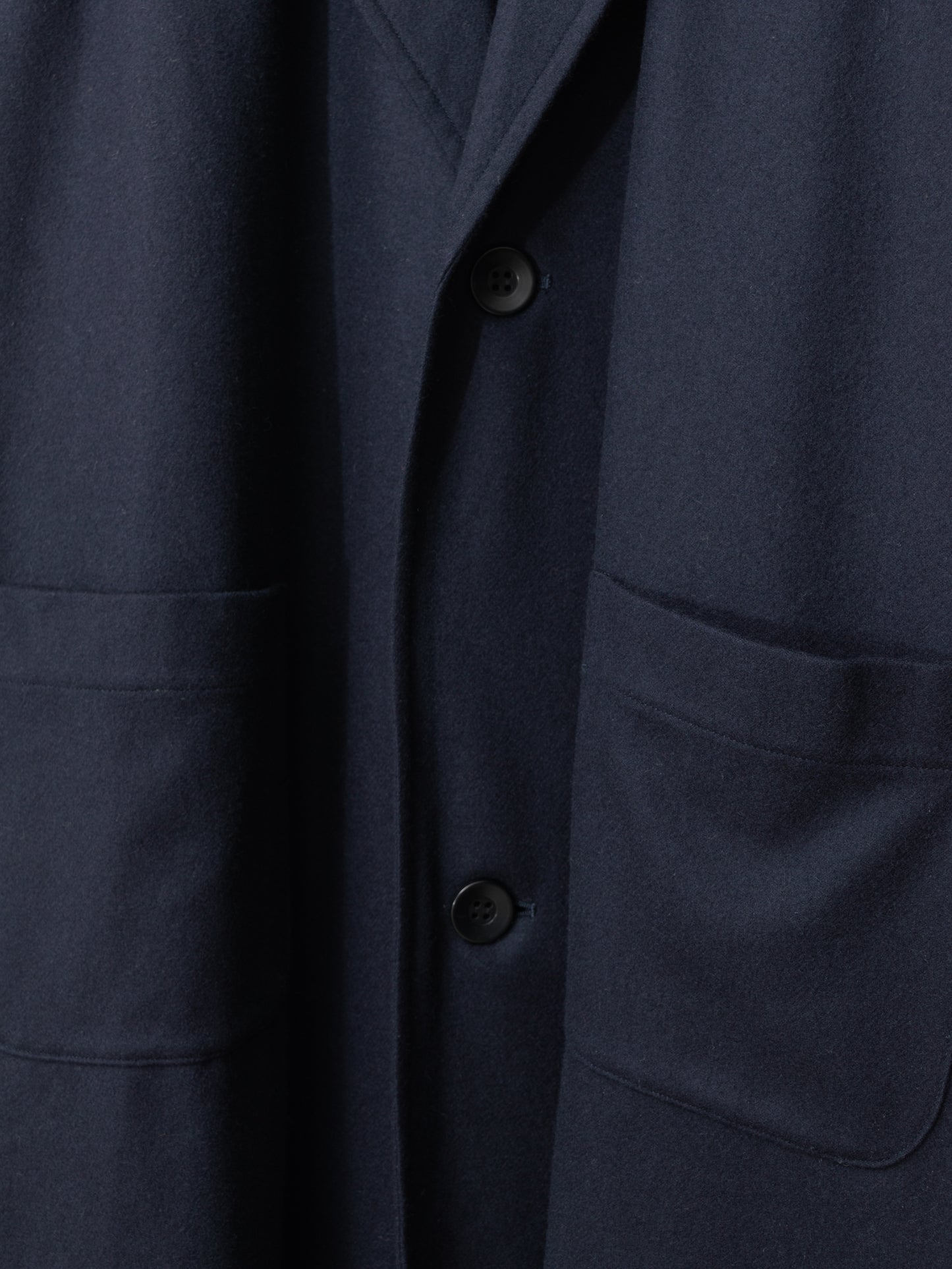 raglan sleeve coat navy ∙ melton wool nylon ∙ one size