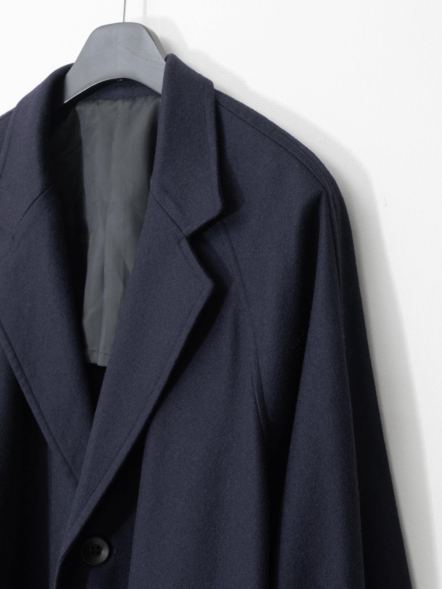 raglan sleeve coat navy ∙ melton wool nylon ∙ one size
