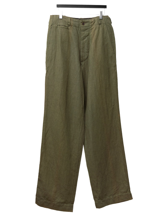 military pants olive drab ∙ linen cotton ∙ small