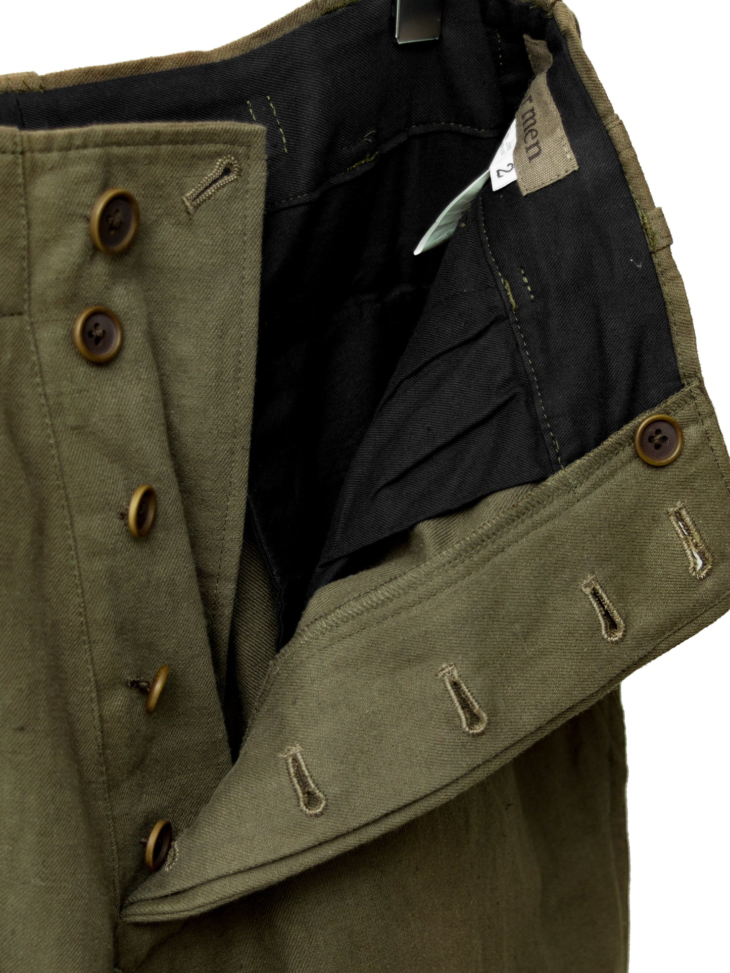 military pants olive drab ∙ linen cotton ∙ small