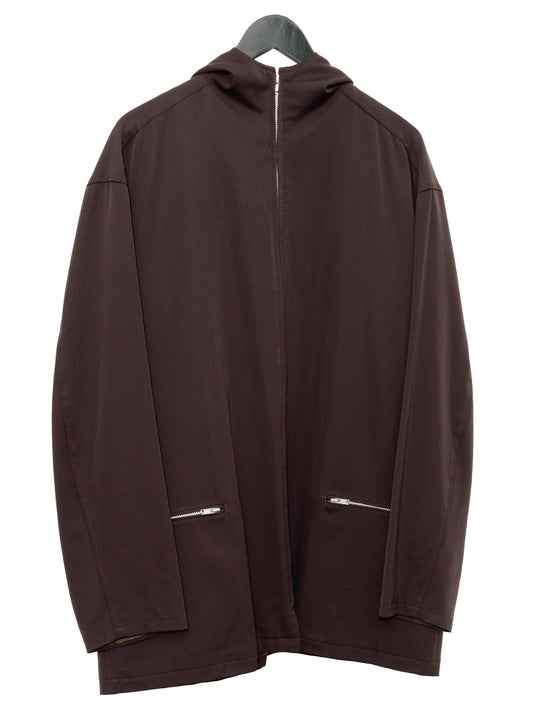 hooded zip jacket chocolate ∙ wool ∙ one size