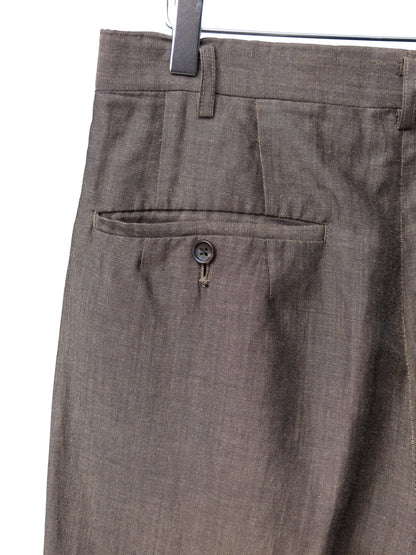 double pleat trousers bark ∙ linen wool rayon nylon ∙ small
