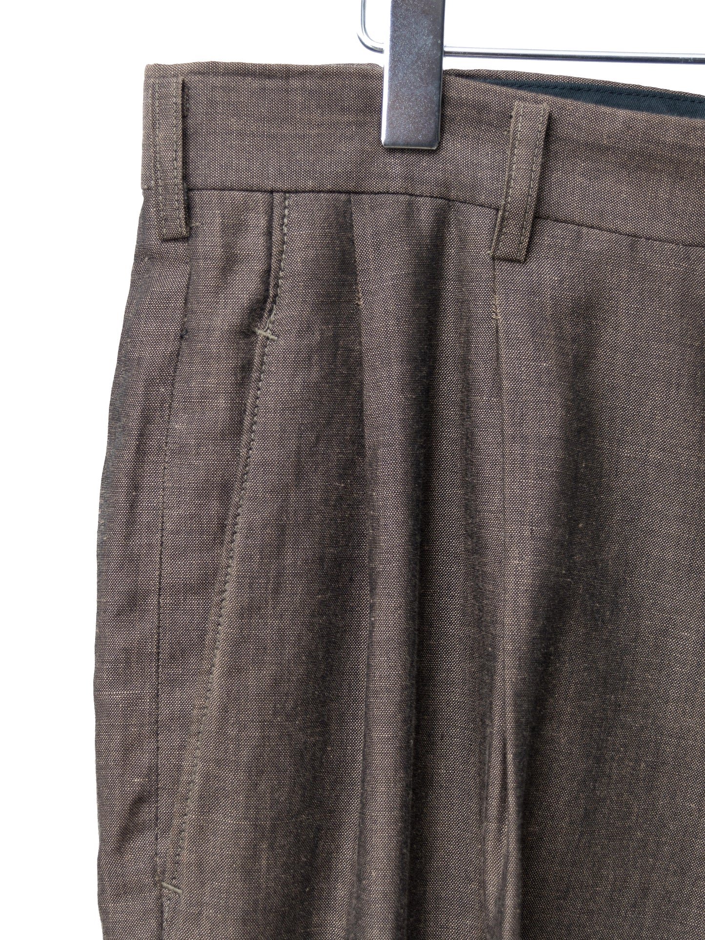 double pleat trousers bark ∙ linen wool rayon nylon ∙ small