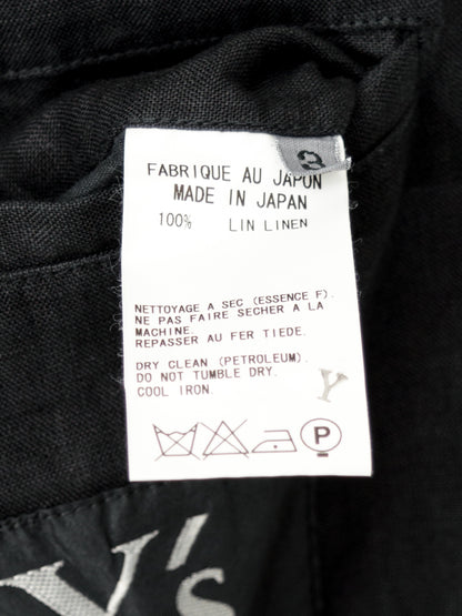 garment dyed tailored jacket black ∙ linen ∙ medium