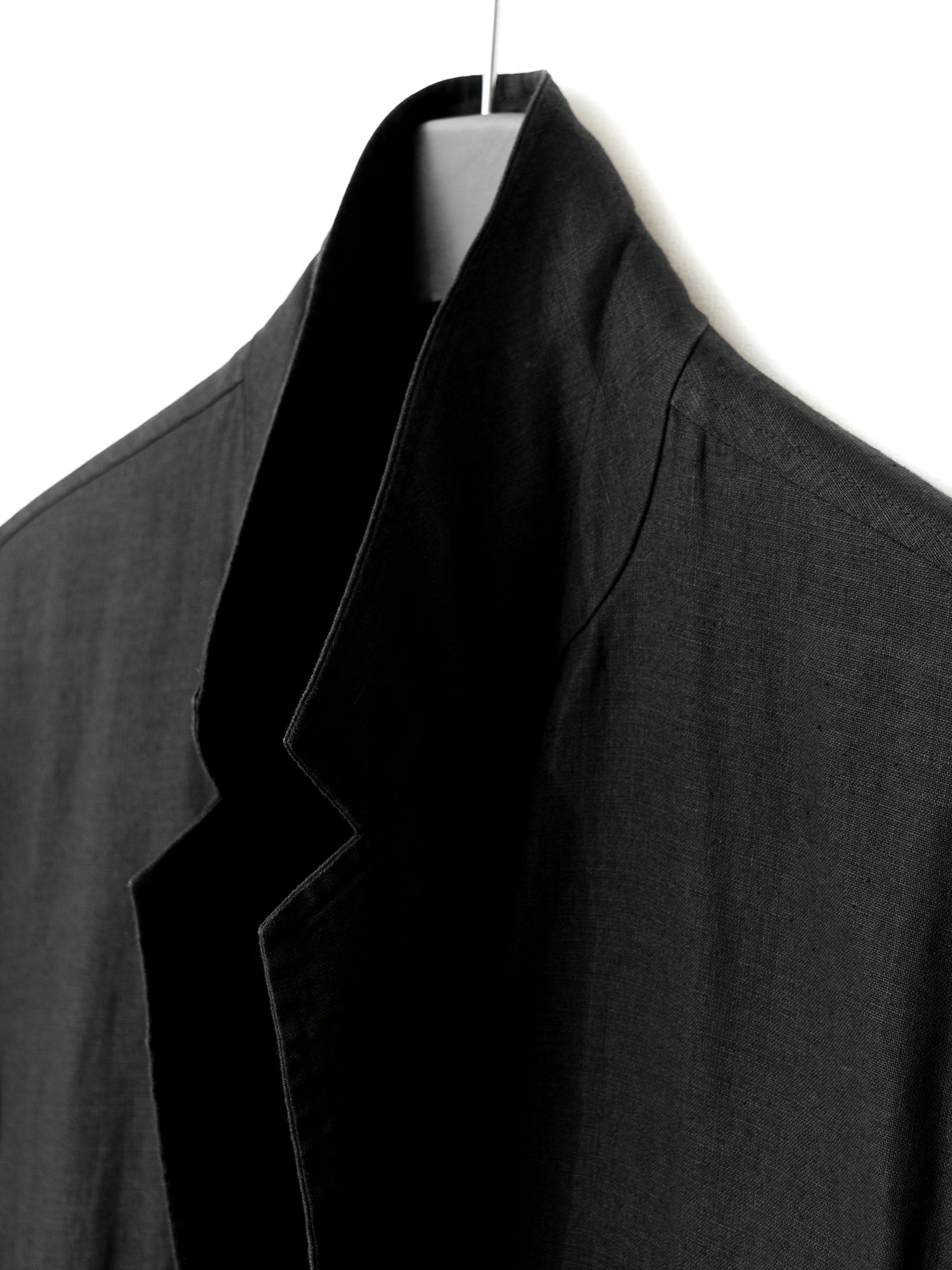 garment dyed tailored jacket black ∙ linen ∙ medium