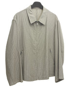 Zip Front Blouson Beige Houndstooth