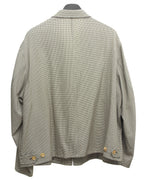 Zip Front Blouson Beige Houndstooth