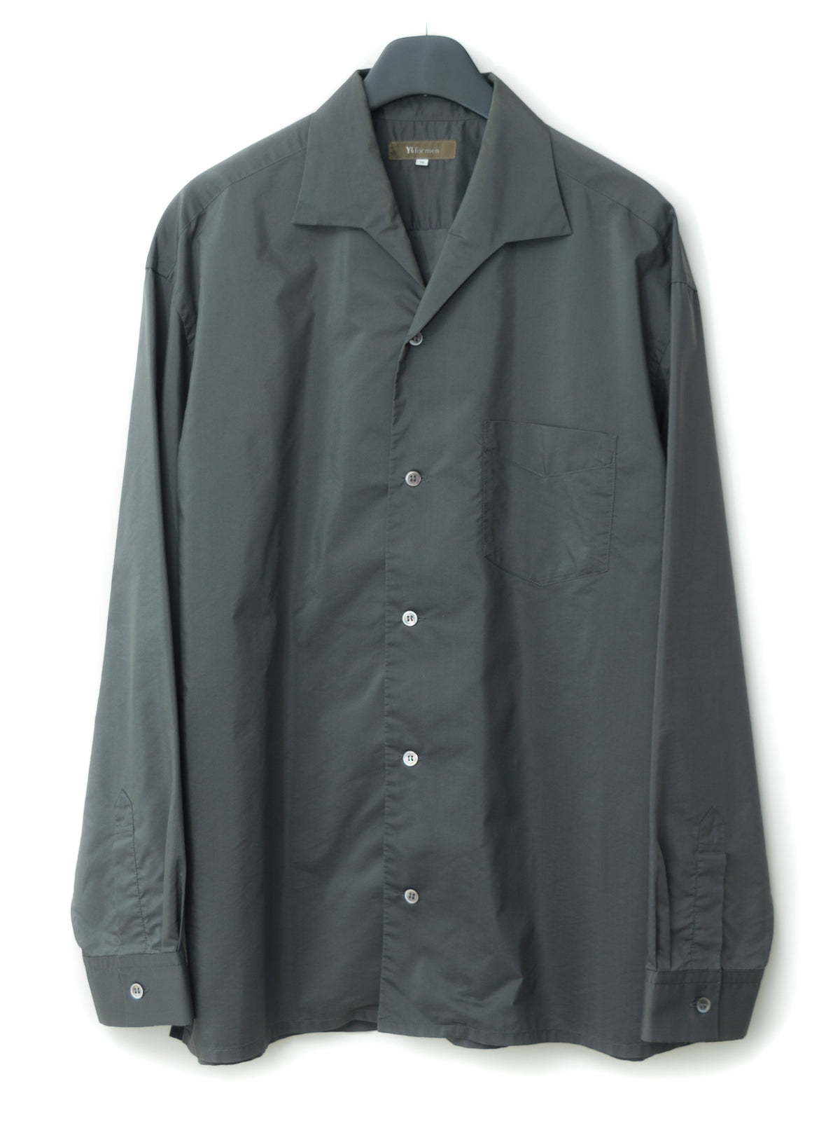 Open Collar Shirt Slate Green