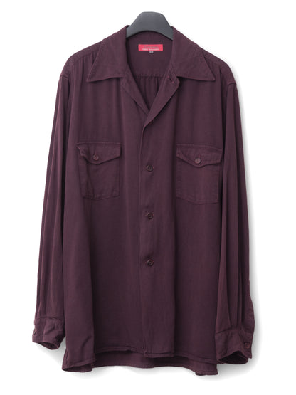 s/s 03 garment dyed overshirt cabernet ∙ rayon ∙ small