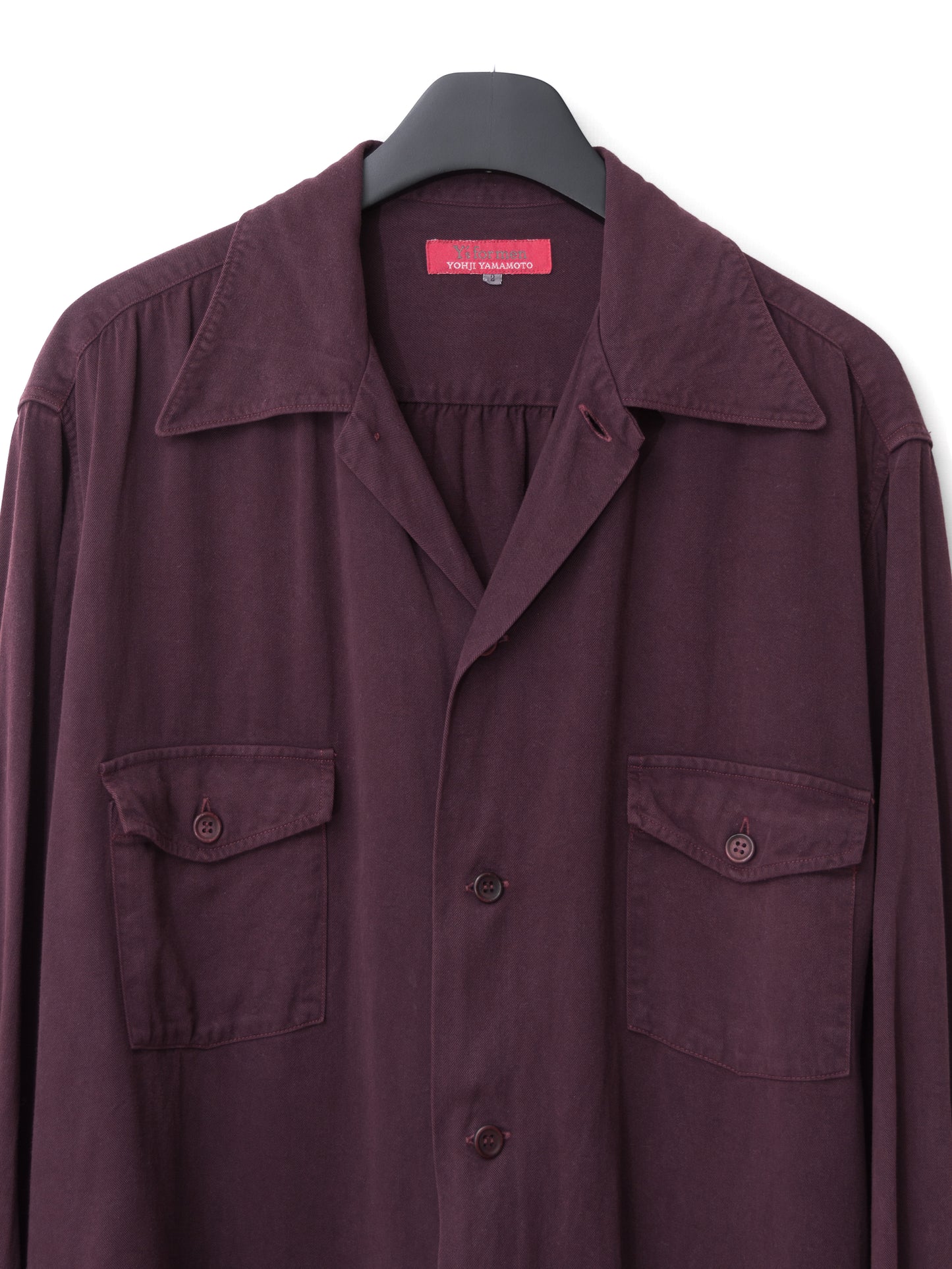 s/s 03 garment dyed overshirt cabernet ∙ rayon ∙ small