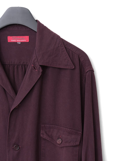 s/s 03 garment dyed overshirt cabernet ∙ rayon ∙ small