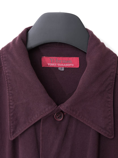 s/s 03 garment dyed overshirt cabernet ∙ rayon ∙ small