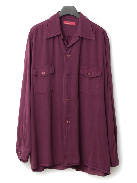 s/s 03 garment dyed overshirt merlot ∙ rayon ∙ small