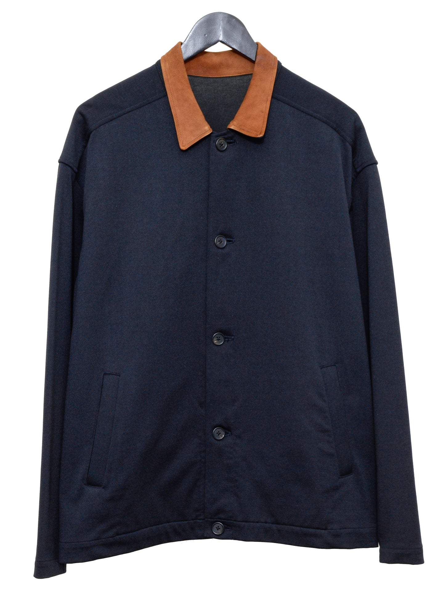 suede collar blouson navy ∙ cotton poly ∙ one size