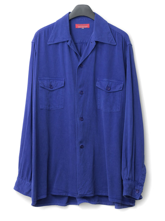s/s 03 garment dyed overshirt cobalt ∙ rayon ∙ small