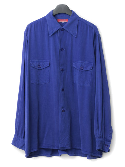 s/s 03 garment dyed overshirt cobalt ∙ rayon ∙ small