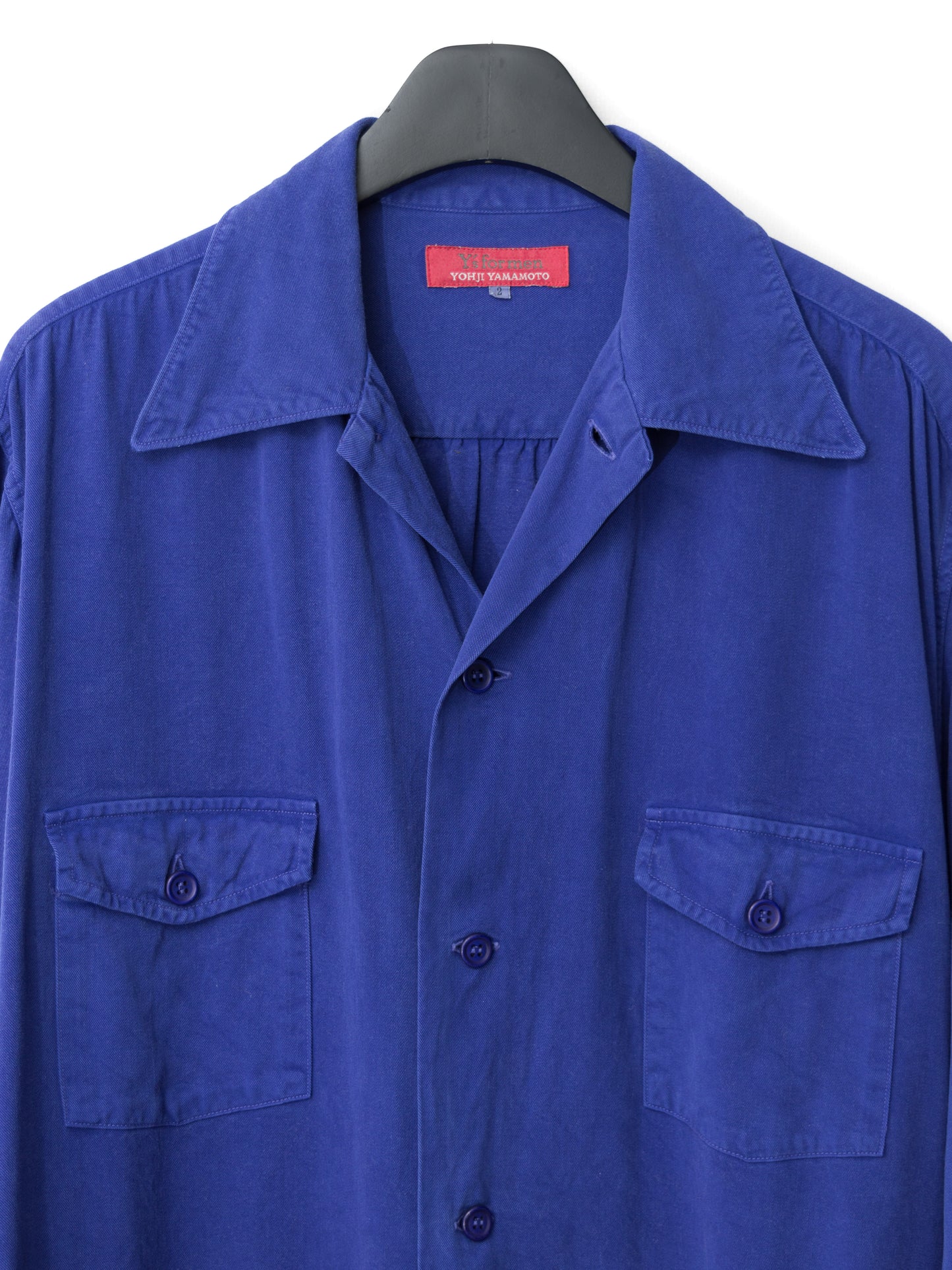 s/s 03 garment dyed overshirt cobalt ∙ rayon ∙ small