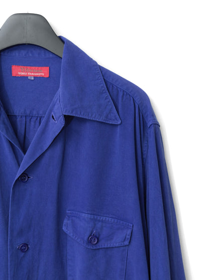 s/s 03 garment dyed overshirt cobalt ∙ rayon ∙ small