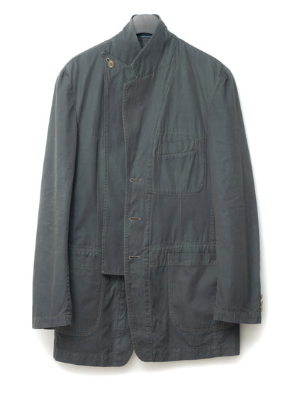 garment dyed tailored jacket army grey ∙ cotton ∙ medium