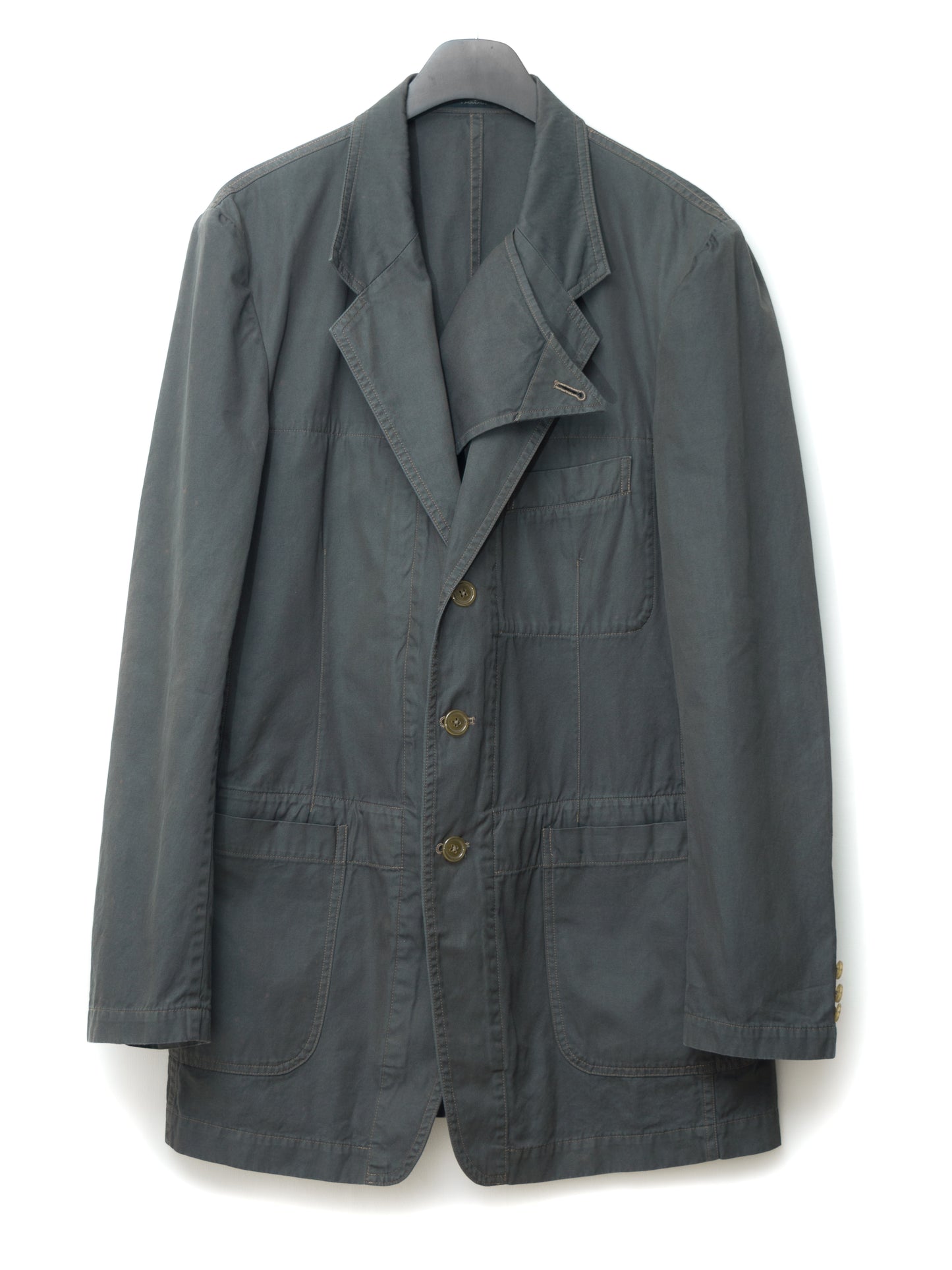 garment dyed tailored jacket army grey ∙ cotton ∙ medium