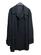Convertible Collar Overcoat Black