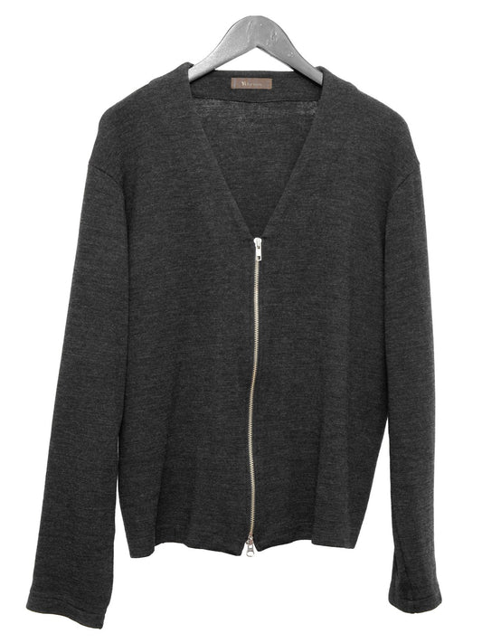 double zip cardigan dark grey ∙ wool ∙ medium