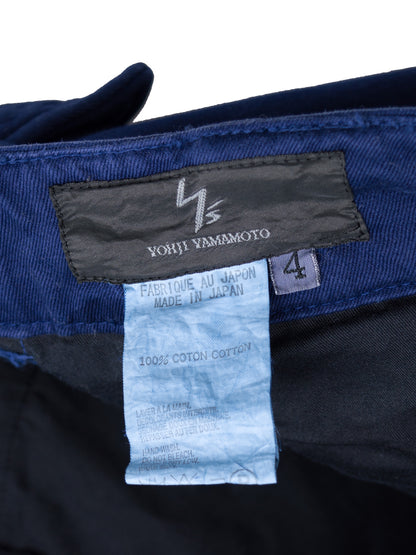 a/w 05 garment dyed cargo pants blue ∙ cotton ∙ large