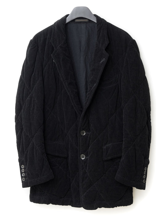 garment dyed jacket black ∙ quilt cotton corduroy ∙ small