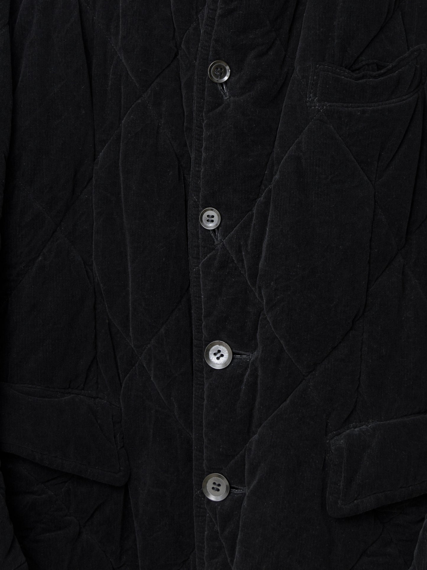 garment dyed jacket black ∙ quilt cotton corduroy ∙ small