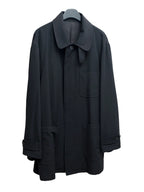 Convertible Collar Overcoat Black