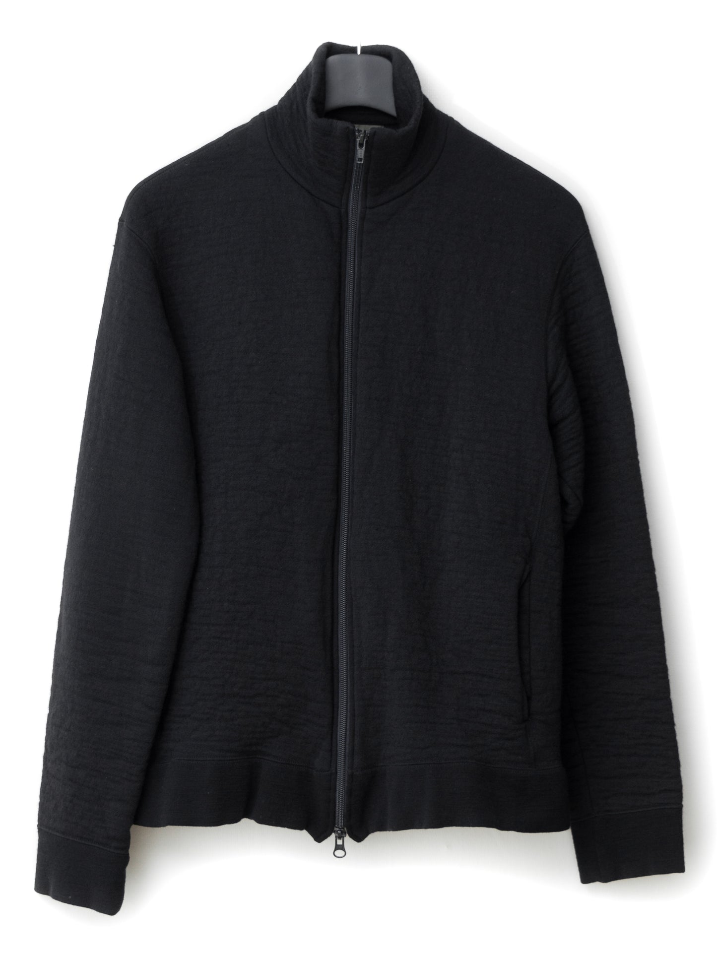 full zip blouson black ∙ shrunken wool ∙ medium