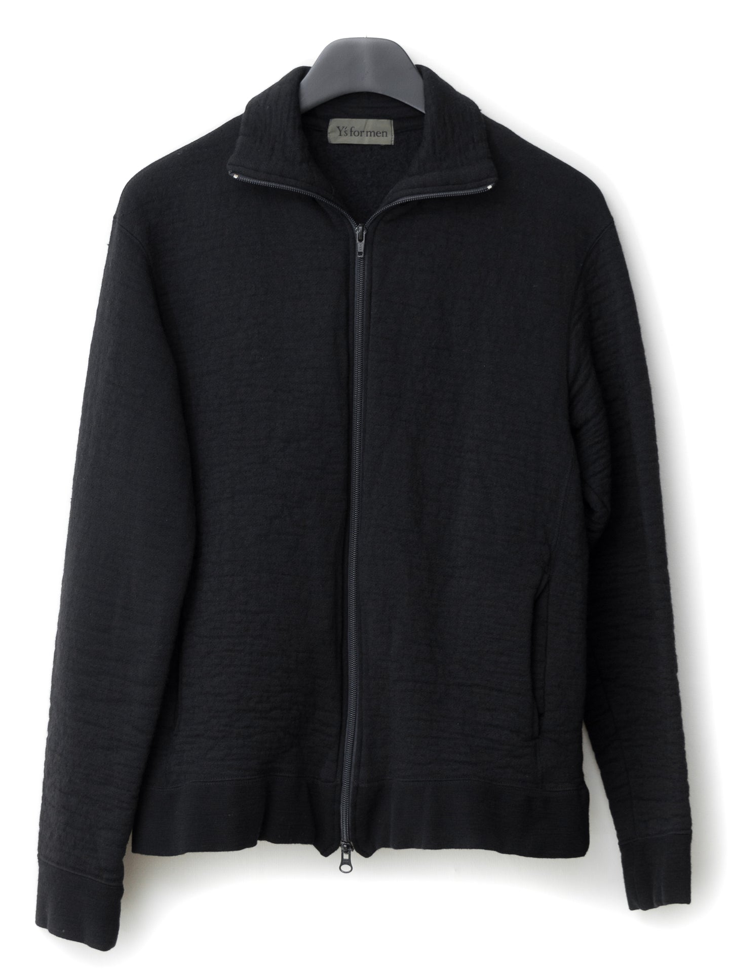 full zip blouson black ∙ shrunken wool ∙ medium