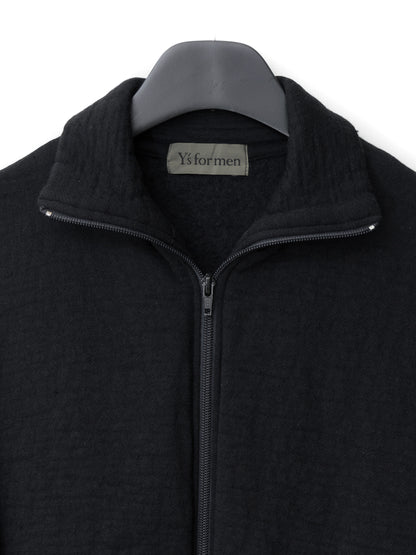 full zip blouson black ∙ shrunken wool ∙ medium