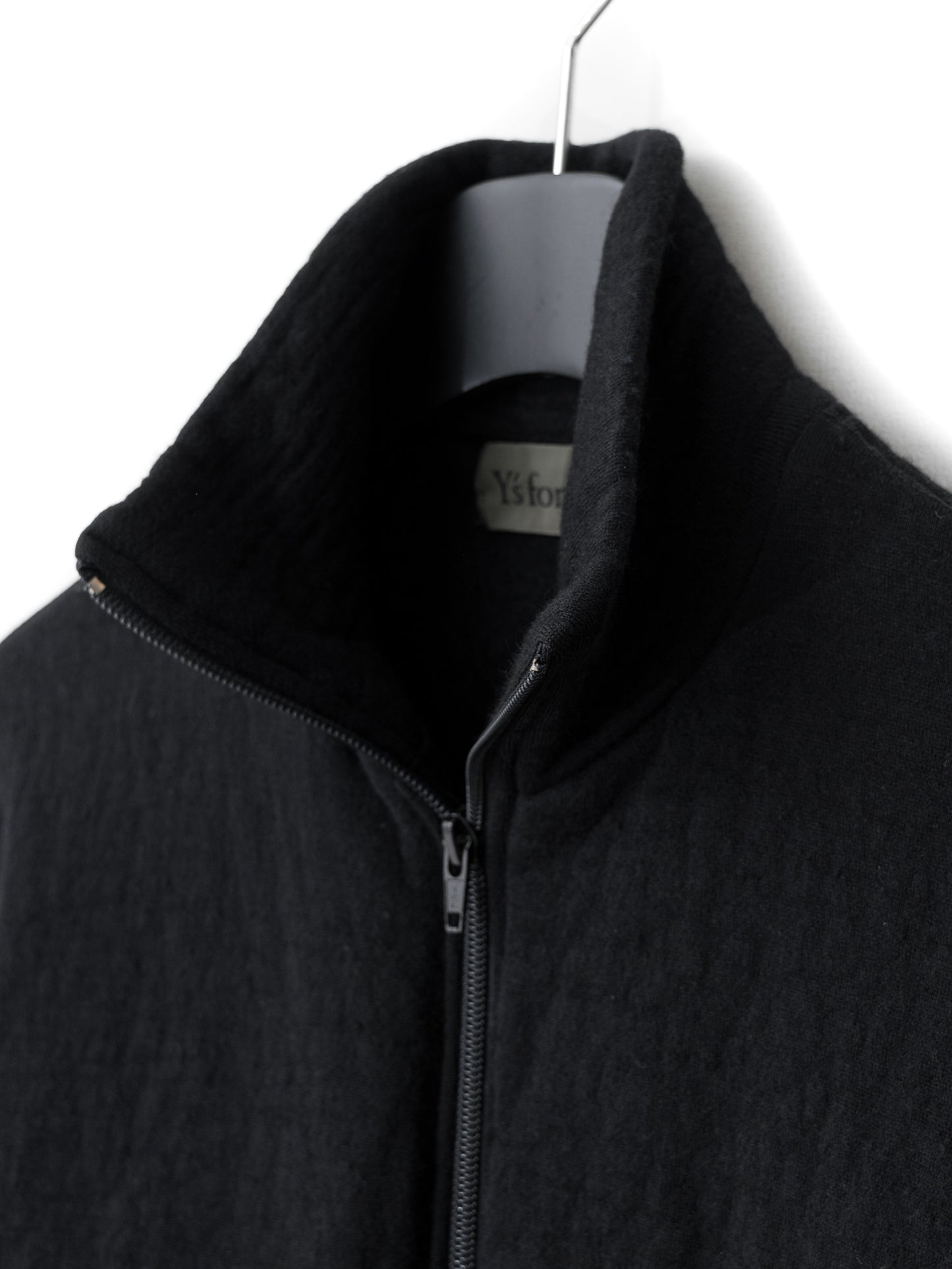 full zip blouson black ∙ shrunken wool ∙ medium