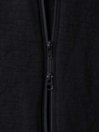 full zip blouson black ∙ shrunken wool ∙ medium